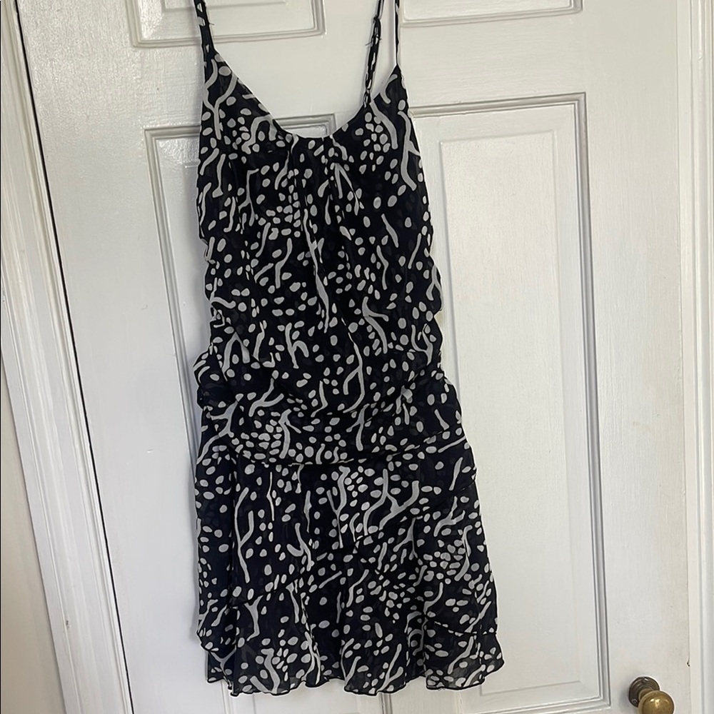 DVF x Target Black and White Ruffled Mini Sundress